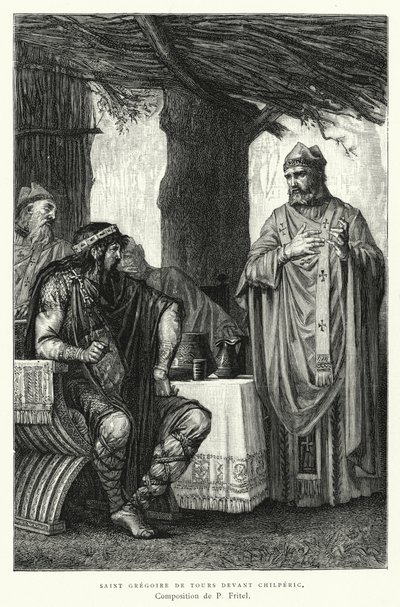 Saint Gregory of Tours ennen Chilpericia (kaiverrus) tekijältä Pierre Fritel