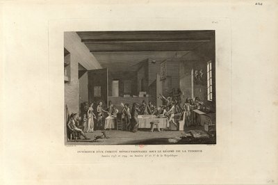 Vallankumouksellisen komitean sisällä terrorin vallan aikana, 1802. tekijältä Pierre Gabriel Berthault
