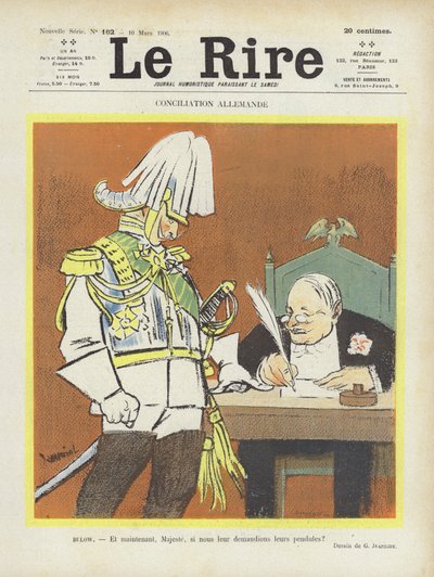 Saksalainen sovittelu. Kuvitus Le Rirelle tekijältä Pierre Georges Jeanniot