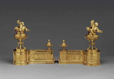 Andirons, n. 1770-80 (kullattu pronssi) tekijältä Pierre Gouthière