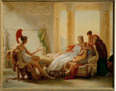 Aeneas ja Dido, luonnos suurempaa öljyvärityötä varten ... tekijältä Pierre Guérin