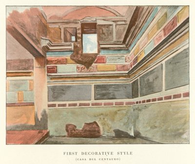 Ensimmäinen koristeellinen tyyli, Casa Del Centuaro (väri litho) tekijältä Pierre Gusman