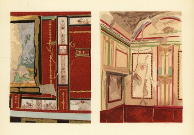 Tullius Faustusin talo Strada della Fortunalla (vasemmalla) ja Popidius Priscuksen talo (oikealla), Pompeji, Chambre d’une maison situe rue de la Fortune, alue IV tekijältä Pierre Gusman