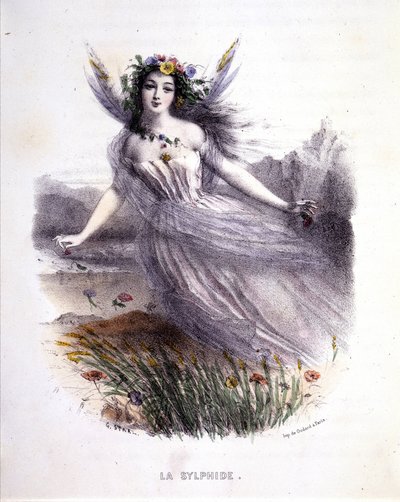 Fairy: La sylphide - teoksessa ”Mytologiset naiset”, kirjoittaja Mery ja Foelix, ill. G. Staal, toim. kirjoittanut Gouet tekijältä Pierre Gustave Eugene Staal