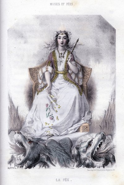 Keiju - teoksessa ”Mytologiset naiset”, G. Staalin piirustukset, Mery ja Cte Foelix, toim. G. de Gouet tekijältä Pierre Gustave Eugene Staal