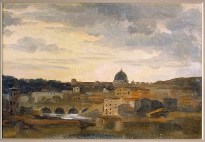 Näkymä Roomasta myrskyisällä säällä (piirustus pahville) tekijältä Pierre Henri de Valenciennes