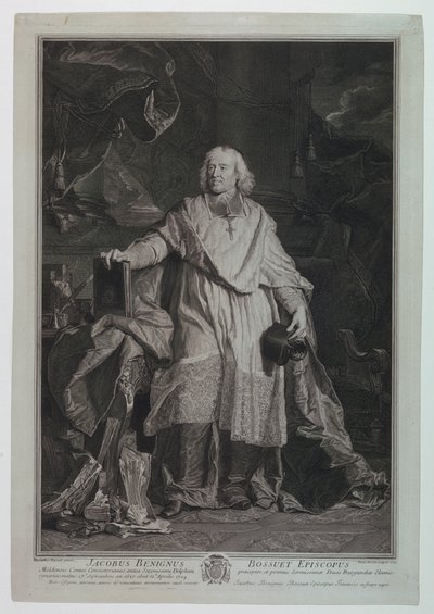 Kardinaali Jacques Benigne Bossuetin (1627-1704) muotokuva tekijältä Pierre Imbert Drevet