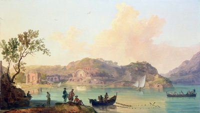 Baiae Venuksen ja Dianan temppeleillä Don Pedro de Toledon linnoituksesta (öljy kankaalle) tekijältä Pierre Jacques Volaire