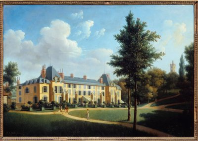 Ensimmäinen valtakunta: "" Näkymä Malmaisonin linnalle, julkisivu puistossa"" Pierre Joseph Petron maalaus (toimii vuosina 1795-1819) 1805 Su. 0,38x0,55 m Malmaison, musee du chateau tekijältä Pierre Joseph Petit