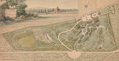 Château de Bagatellen puutarhasuunnitelma, 1817. tekijältä Pierre Lapie