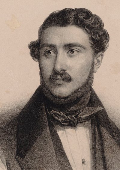 Muotokuva säveltäjä Théodore Labarresta 1805-1870. tekijältä Pierre Louis Henri Grevedon