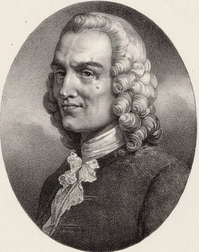 Muotokuva säveltäjä Jean-Philippe Rameausta 1683-1764. tekijältä Pierre Louis Henri Grevedon