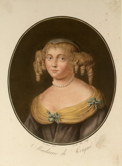 Marie de Rabutin-Chantalin muotokuva, markiisi de Sévigné 1626-1696, 1797. tekijältä Pierre Michel Alix