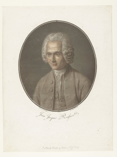 Jean-Jacques Rousseaun muotokuva Jean-Jacques Rousseau (otsikko esineessä) Kokoelma suuria miehiä (sarjan nimi) tekijältä Pierre Michel Alix