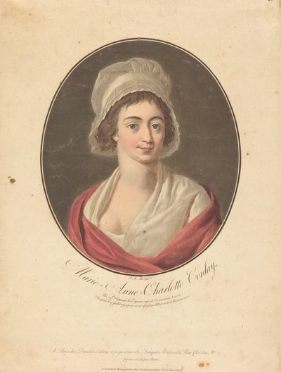Charlotte Corday tekijältä Pierre Michel Alix after Jean François Garnerey