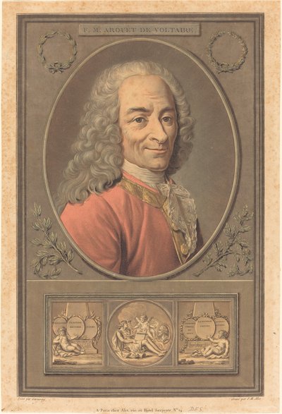 Voltairen F.M. Arouet tekijältä Pierre Michel Alix after Jean François Garnerey