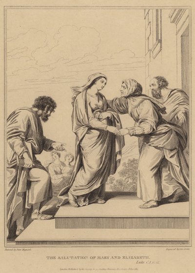 Marian ja Elisabetin tervehdys, Luukas tekijältä Pierre Mignard