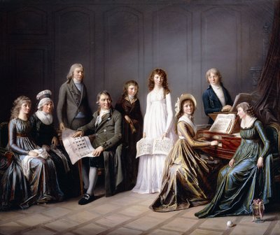 Bernin kantonin kenraalikomissaarin Johann Burkin ja hänen perheensä muotokuva, 1797 tekijältä Pierre Nicolas Legrand