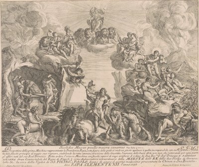 Kiinan Prima Macchina vuodelta 1738: Kuninkaallisen Providencen allegooria tekijältä Pierre Parrocel