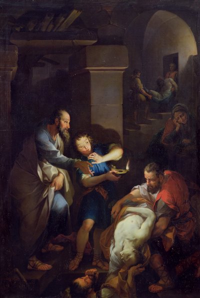 Hänen maanmiestensä Tobitin hautaaminen, 1733 tekijältä Pierre Parrocel
