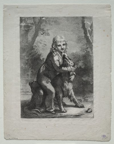 Poika koiran kanssa tekijältä Pierre Paul Prud