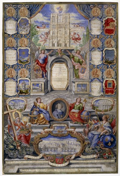 Allegoria Pariisin kirkosta Nantesin muokkauksen kumoamisen yhteydessä 18.10.1685 Jouvencyn isä piti saarnan Clermontin yliopistolla joulukuussa 1685 Pariisin arkkitehtuurissa, Harlay de Chanvallonissa, joka rohkaisi. tekijältä Pierre Paul Sevin