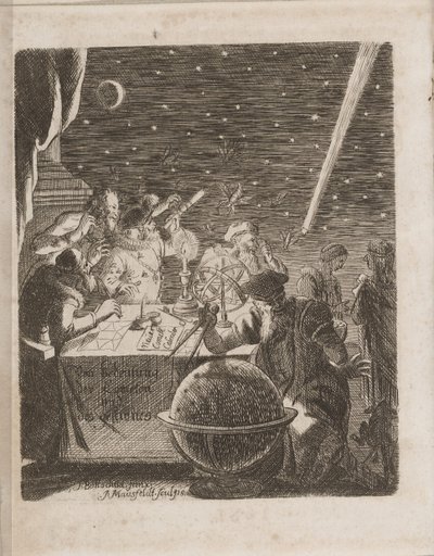 Taivaiden tarkkailu Galileon aikakaudella julkaisusta: Komeettojen tärkeys, 1681 tekijältä Pierre Petit