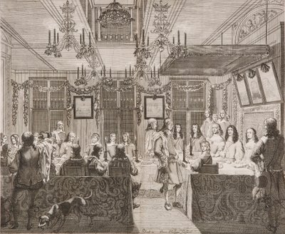 Kuningas Kaarle II ruokailemassa Lucy Walterin kanssa tekijältä Pierre Philippe