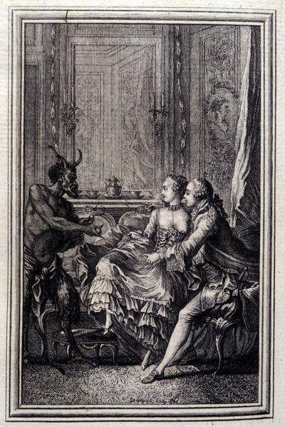 Mahdoton asia - Jean La Fontainen ""Tarinoita ja novelleja säkeissä" -osassa. 1776. P.P. Choffardin kuvitus. tekijältä Pierre Philippe Choffard