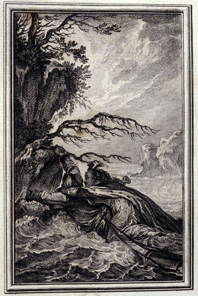Garben kuninkaan morsian - Jean La Fontainen "" Tarinoita ja uutisia säkeessä "". 1776. P.P. Choffardin kuvitus. tekijältä Pierre Philippe Choffard