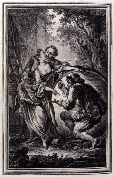 Le Cuvier - Jean La Fontainen teoksessa "" Tarinoita ja novelleja säkeissä". 1776. P.P. Choffardin kuvitus. tekijältä Pierre Philippe Choffard