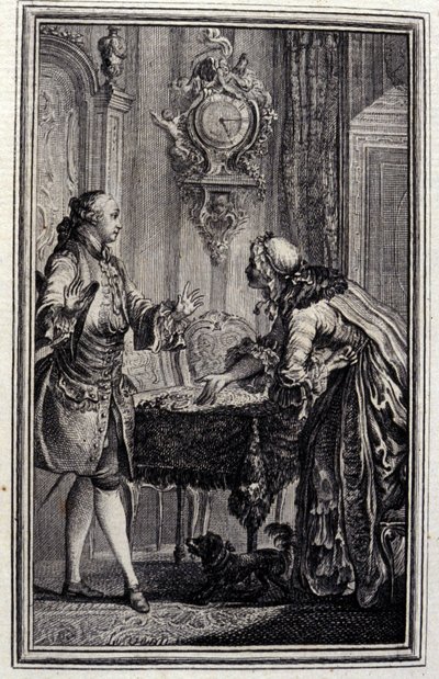 Le Gascon rangaistiin - Jean La Fontainen "" Tarinat ja uutiset säkeessä "". 1776. P.P. Choffardin kuvitus. tekijältä Pierre Philippe Choffard