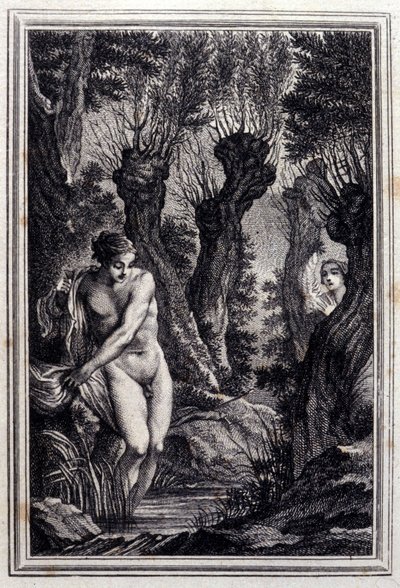 Omantunnon tapaus - Jean La Fontainen "" Tarinoita ja novelleja säkeissä"" 1776. P.P. Choffardin kuvitus. tekijältä Pierre Philippe Choffard