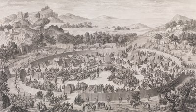 Päällikkö Uš-Turfanin ja hänen kaupunginsa tappio, 1774. tekijältä Pierre Philippe Choffard