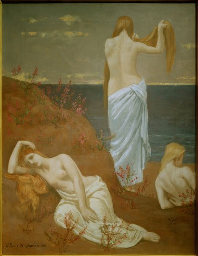 Nuoria naisia ​​meren rannalla tekijältä Pierre Puvis de Chavannes