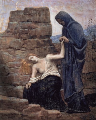 Sääli, 1887 (pastelli paperille) tekijältä Pierre Puvis de Chavannes