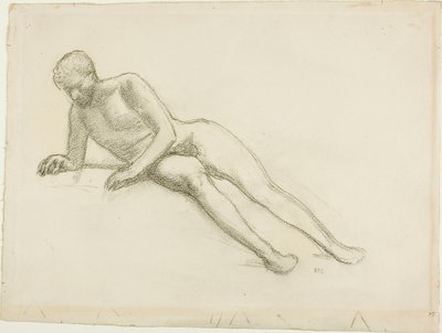 Makuuasennossa oleva miespuolinen alaston tekijältä Pierre Puvis de Chavannes