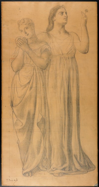 Studie für Les Jeunes Filles et la Mort (Der Tod und die Mädchen) tekijältä Pierre Puvis de Chavannes