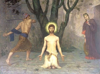 Pyhän Johannes Kastajan pään mestaus, 1869 tekijältä Pierre Puvis de Chavannes