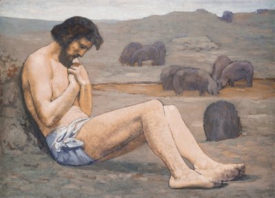 Tuhlaajapoika, noin 1879 (öljy pellavalle). tekijältä Pierre Puvis de Chavannes