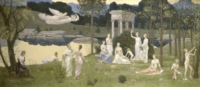 The Sacred Grove, taiteiden ja muusojen rakas, 1884-89 tekijältä Pierre Puvis de Chavannes