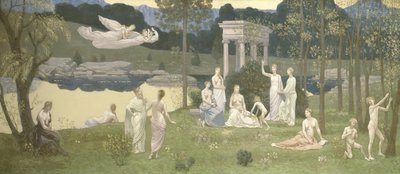 Pyhä lehto, taiteiden ja muusojen rakas, 188489. tekijältä Pierre Puvis de Chavannes