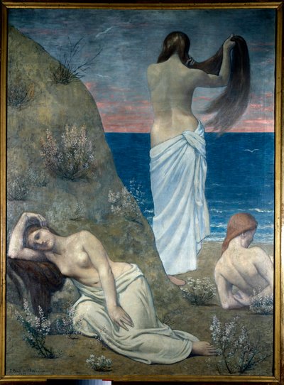 Nuoret tytöt meren rannalla tekijältä Pierre Puvis de Chavannes