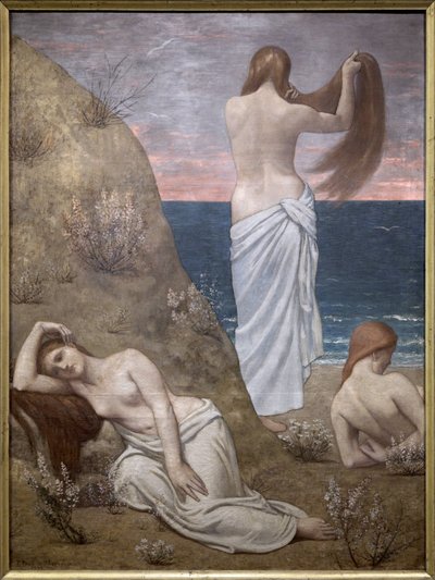 Nuoret tytöt meren rannalla tekijältä Pierre Puvis de Chavannes