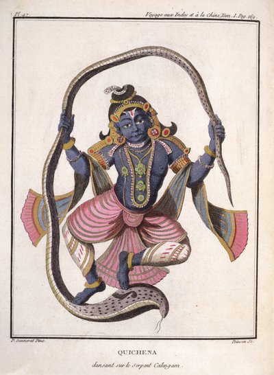 Krishna tanssii Kaliya-käärmeen päällä, Pierre Sonnerat