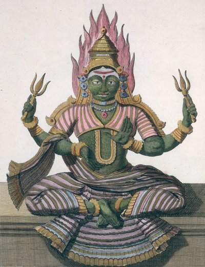 Parvati, Pierre Sonneratin teoksesta "Voyage aux Indes et a la Chine", kaivertanut Poisson, julkaistu 1782 tekijältä Pierre Sonnerat