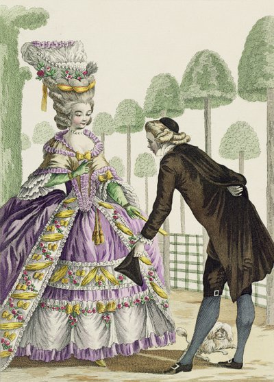 Lady in a Lilac Dress Promenades in the Gardens of the Palais Royal, levy 13 