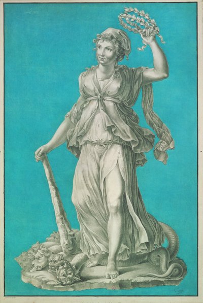 Vapaus. Kaiverrus sinisellä pohjalla tekijältä Pierre Thomas Le Clerc