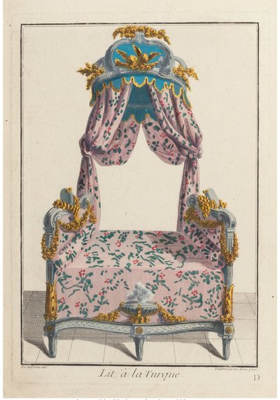 Bed à la Turque, noin 1788. tekijältä Pierre de La Mesangere