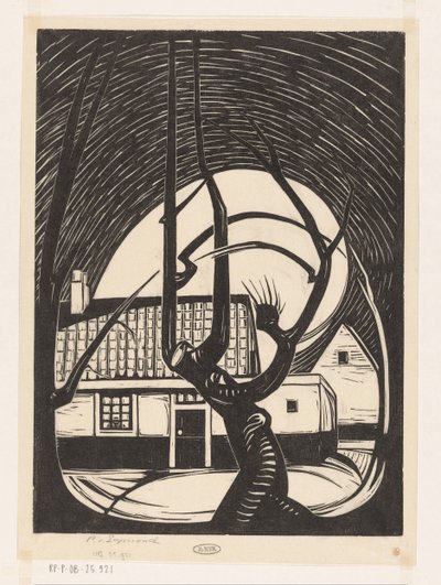 Paju talon edessä tekijältä Piet Egmond (signed by artist)